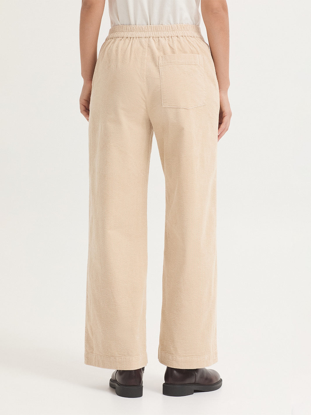 Pant in velluto a coste Ecru