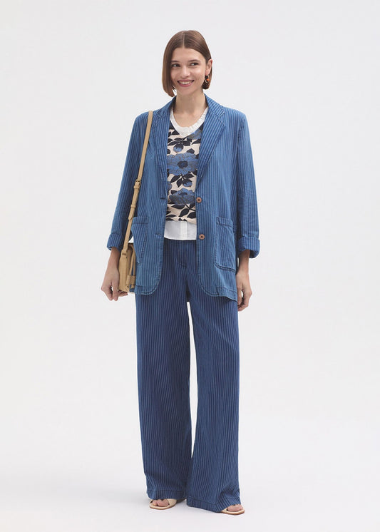 Pantaloni jeans a righe