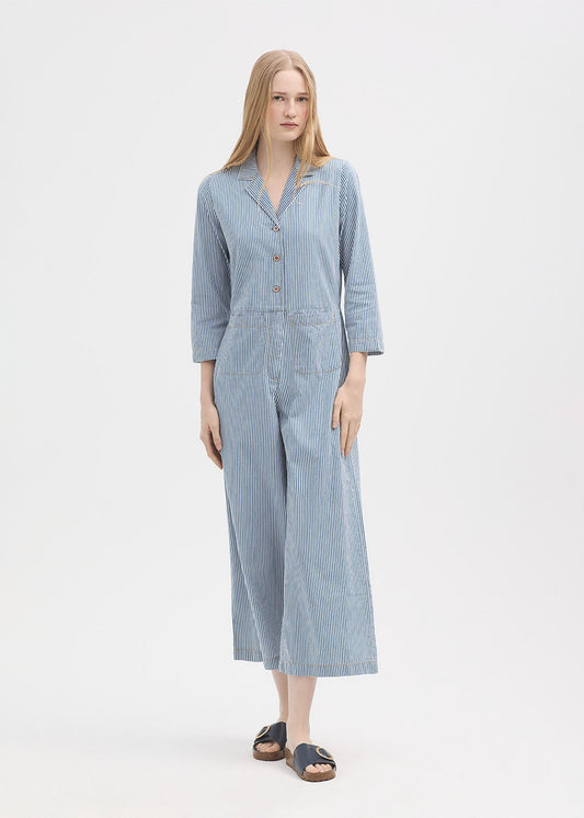Tuta in denim a righe