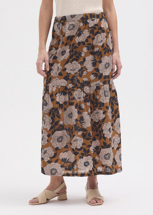 Gonna quadrettata camelia print