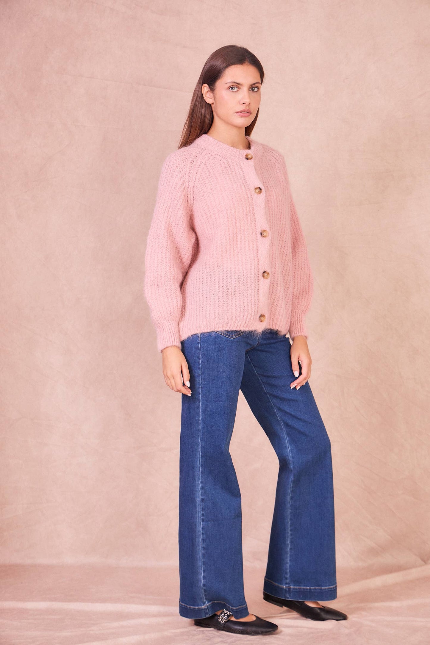 Cardigan in Misto Mohair con Bottoni