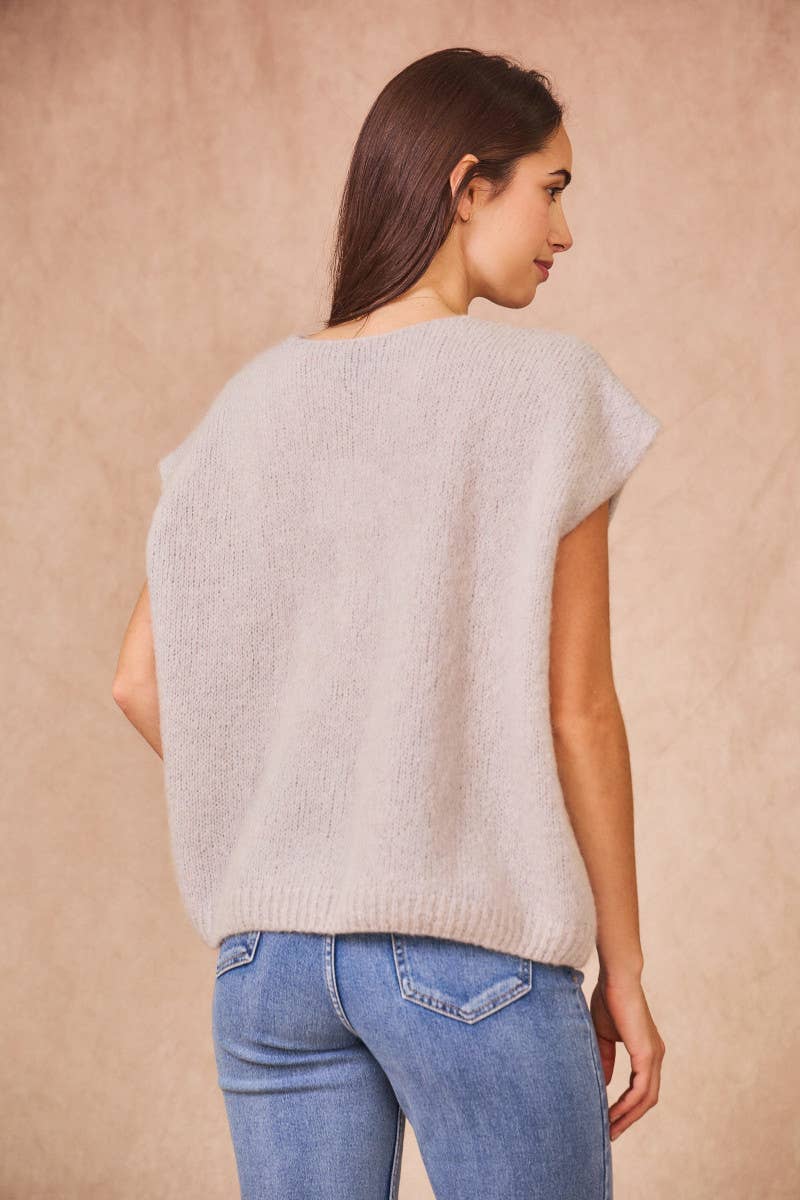 Cardigan Senza Maniche in Kid Mohair