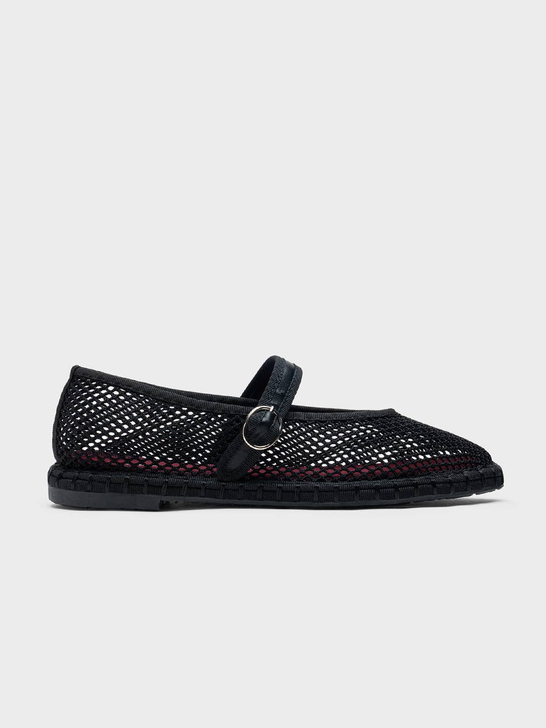 Ballerine Mary Jane da donna in mesh con cinturino a fibbia