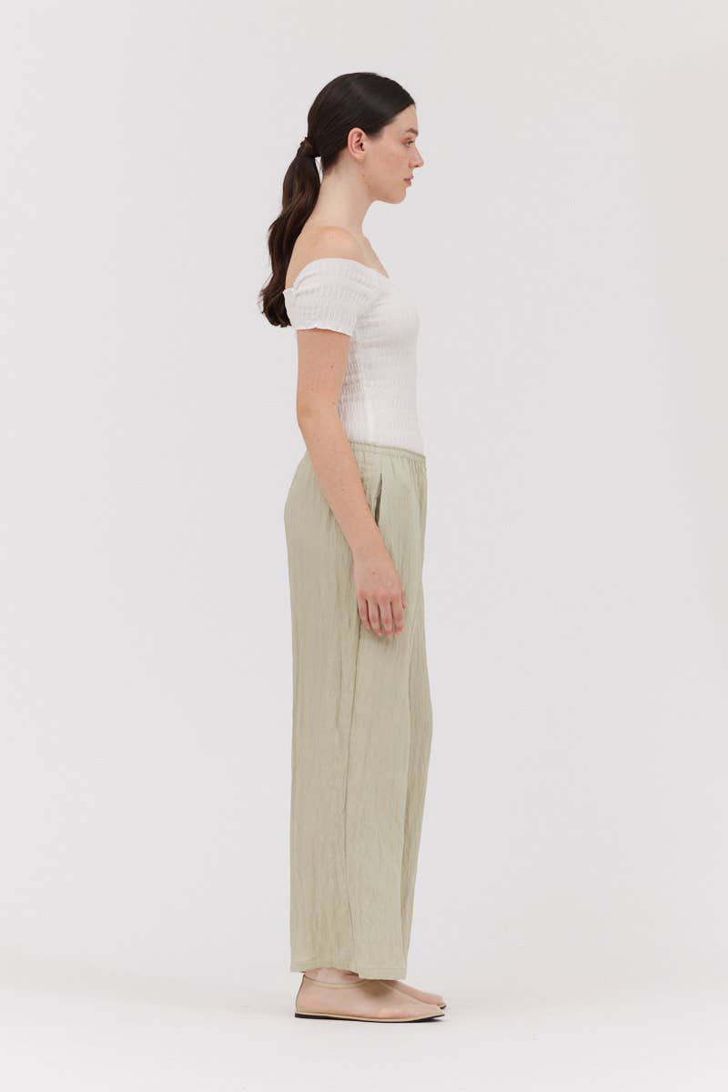 Pantaloni in tessuto stropicciato