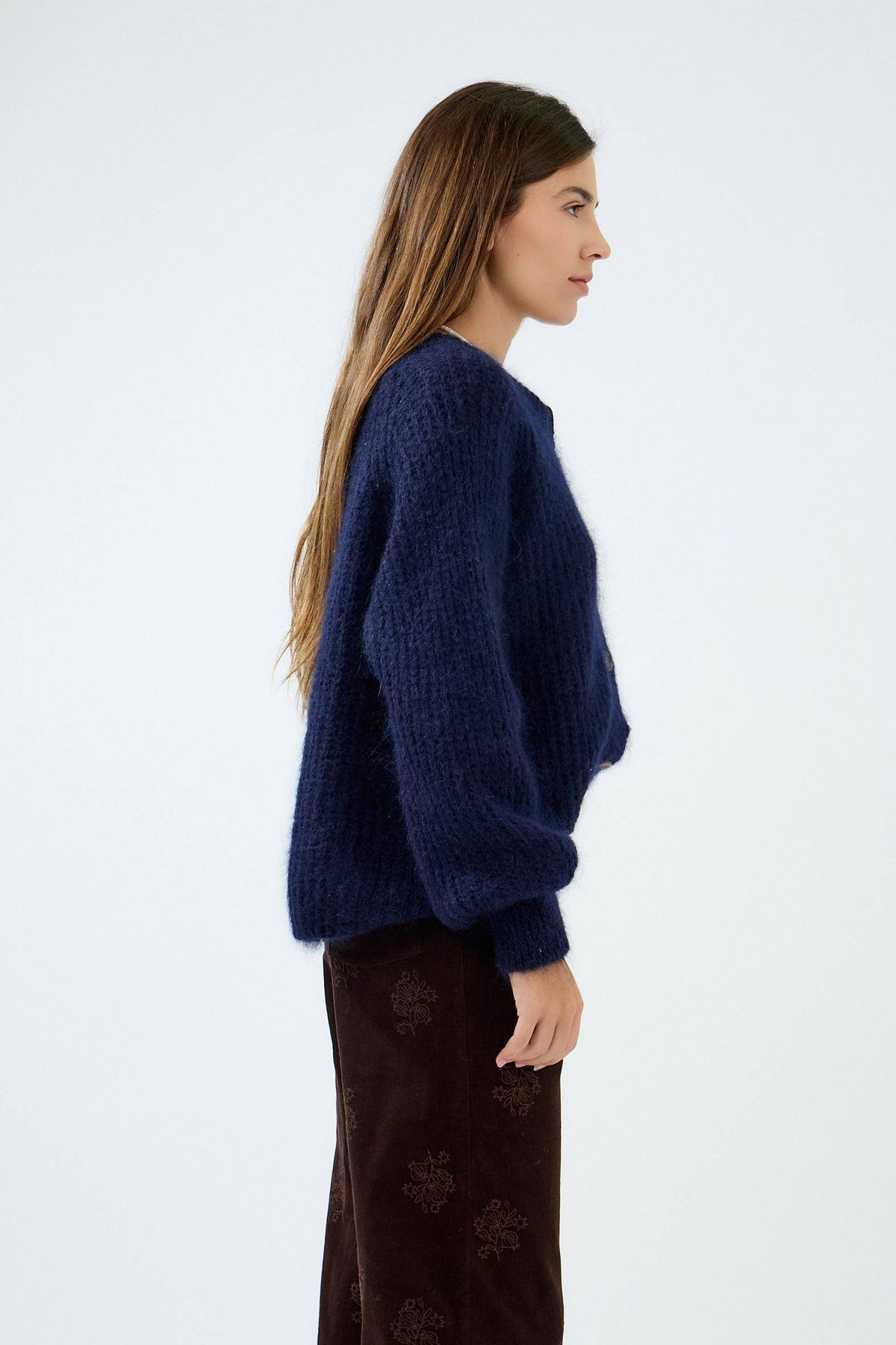 Cardigan in mohair testurizzato