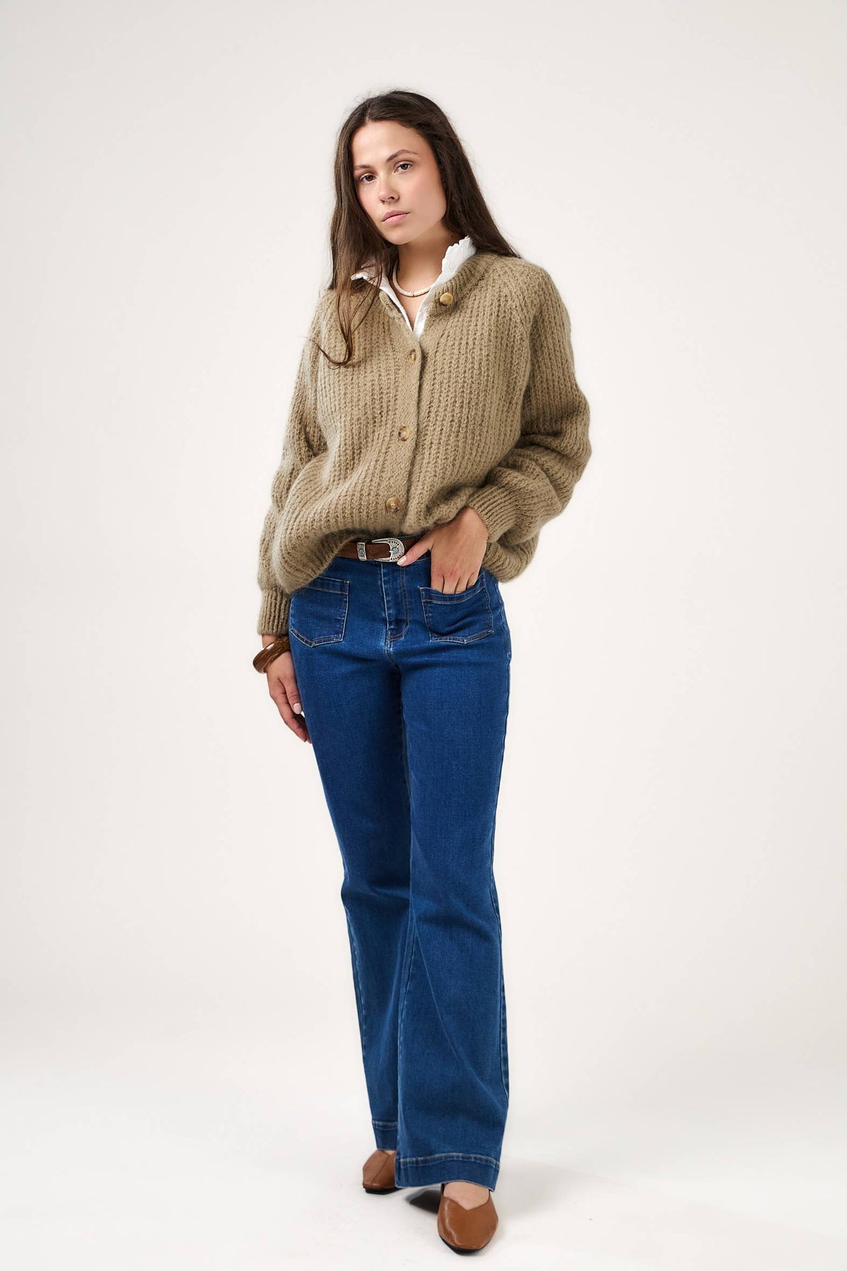 Cardigan in mohair testurizzato