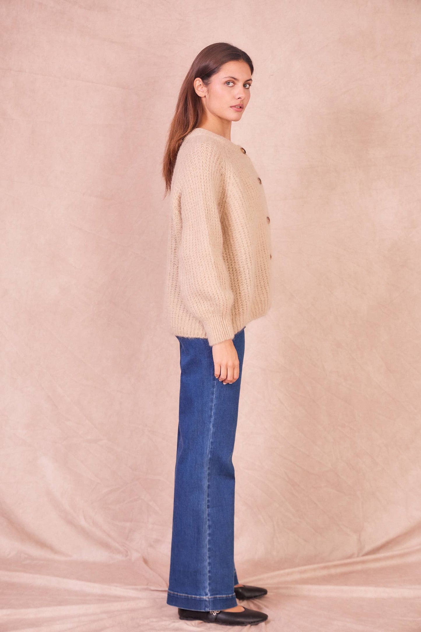 Cardigan in Misto Mohair con Bottoni