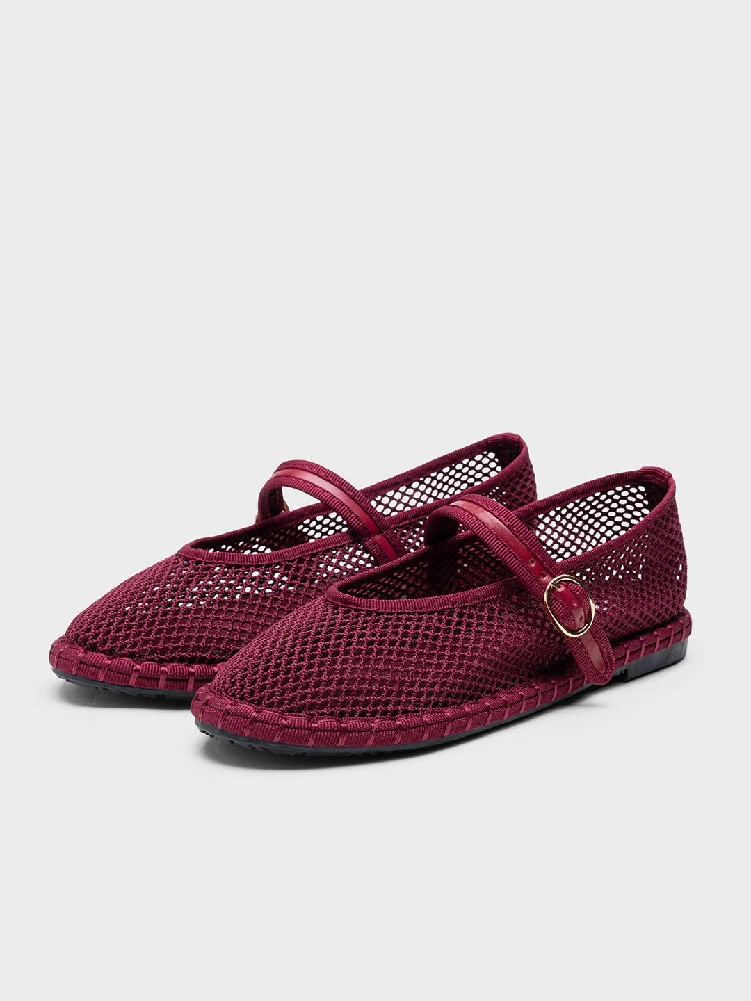 Ballerine Mary Jane da donna in mesh con cinturino a fibbia