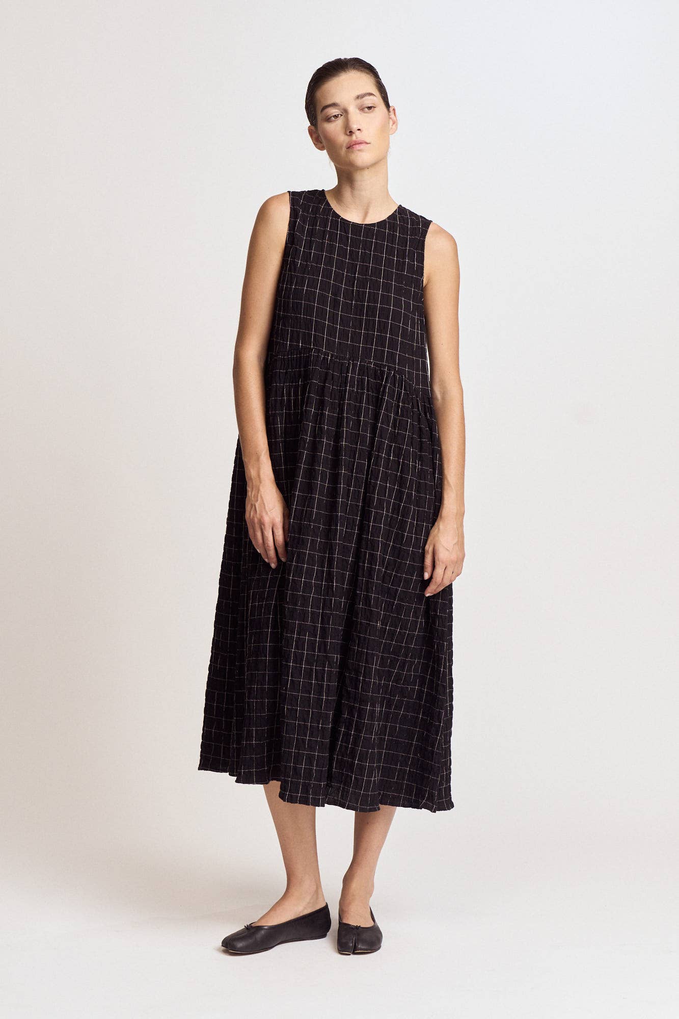 61277 - VESTITO FACILE IN GARZA A QUADRETTI