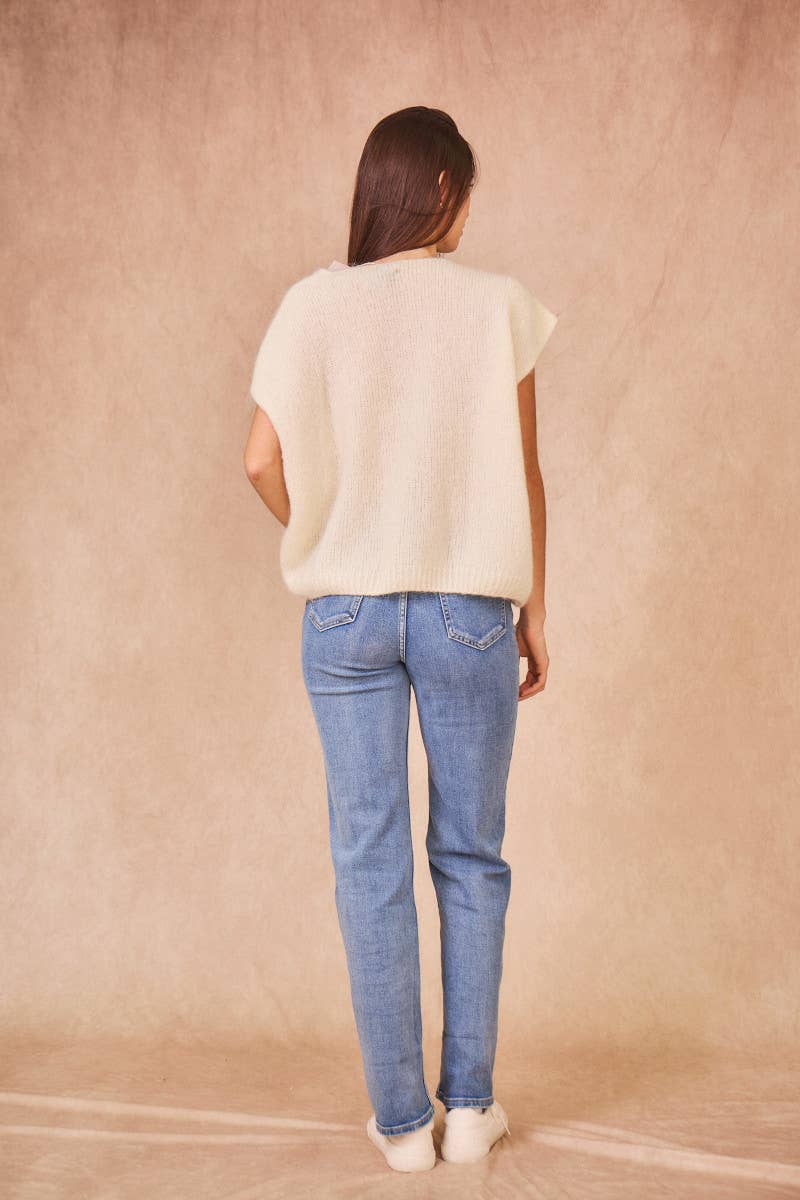 Cardigan Senza Maniche in Kid Mohair