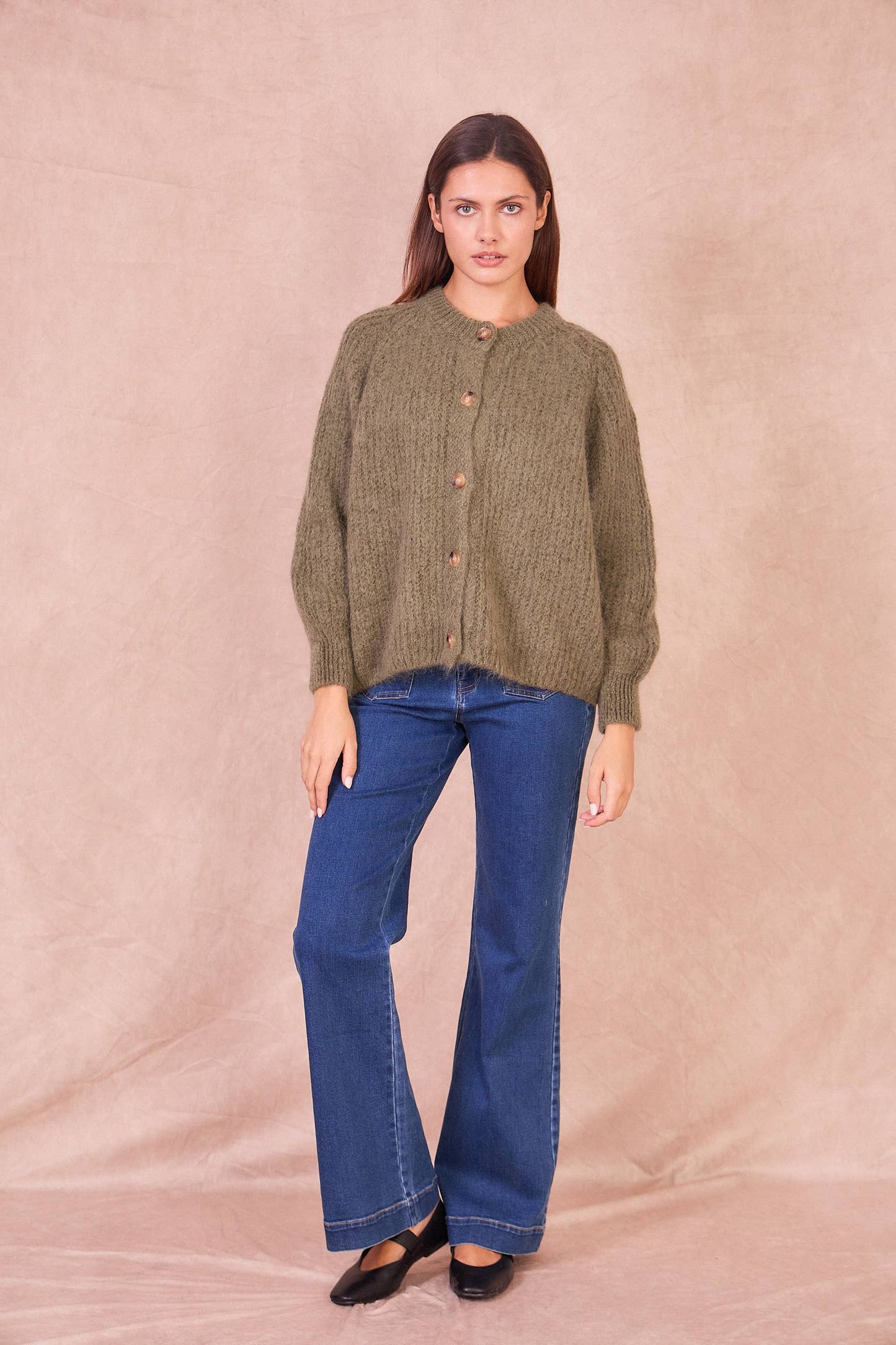 Cardigan in Misto Mohair con Bottoni