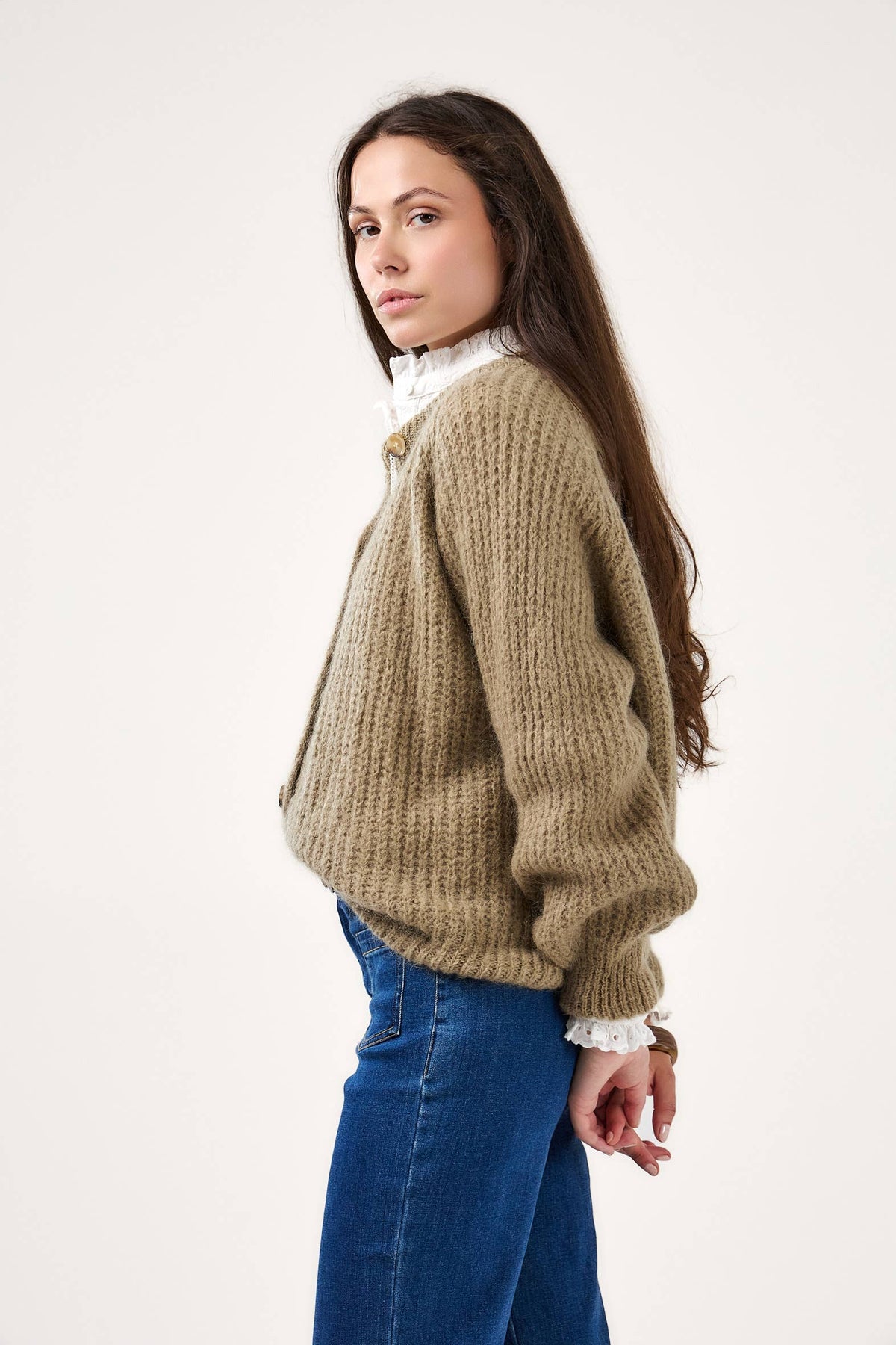 Cardigan in mohair testurizzato