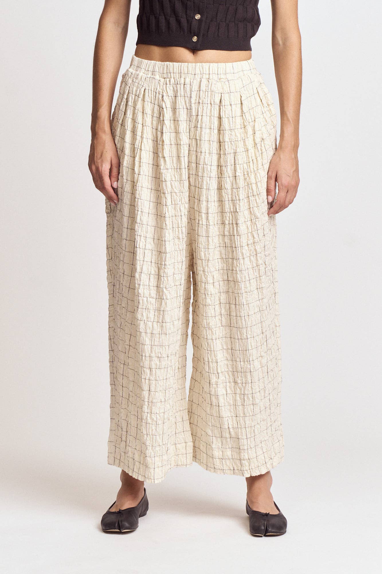 50932 - PANTALONI IN GARZA A QUADRI