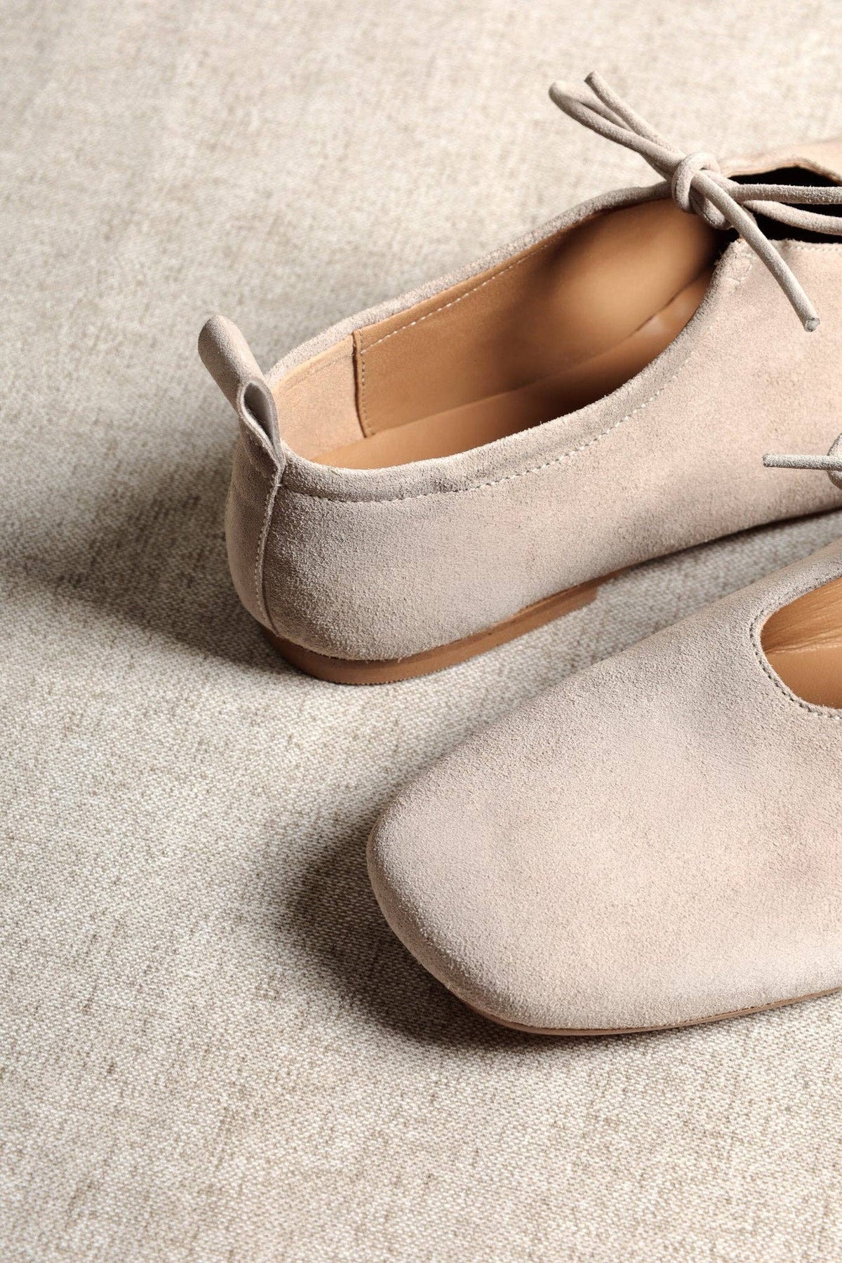 KATY BEIGE – Ballerine in pelle morbida con fiocco frontale