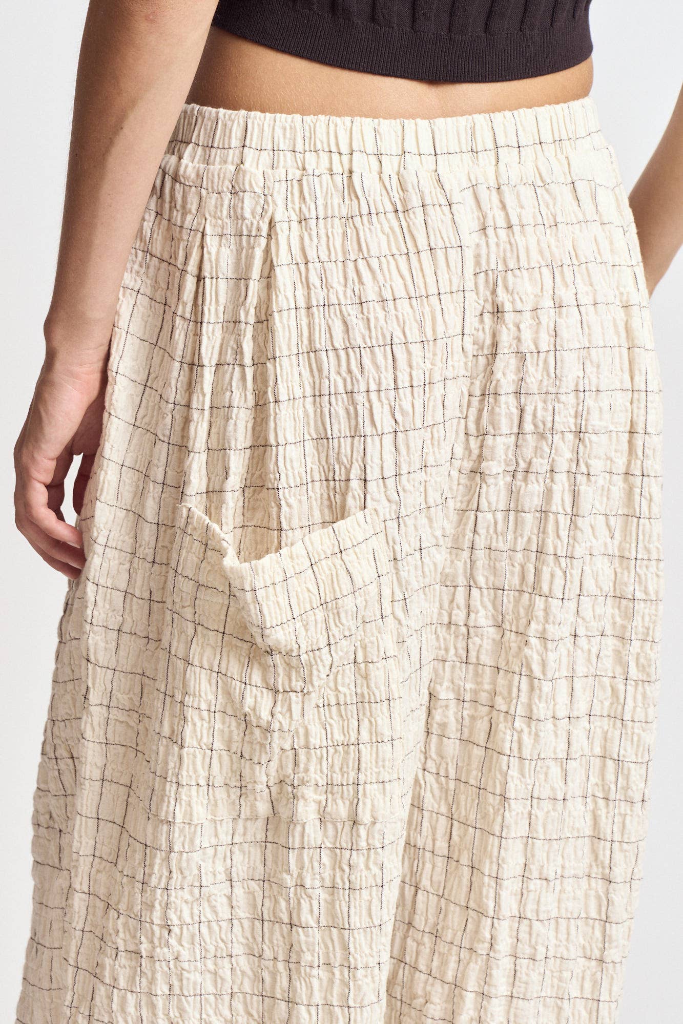 50932 - PANTALONI IN GARZA A QUADRI
