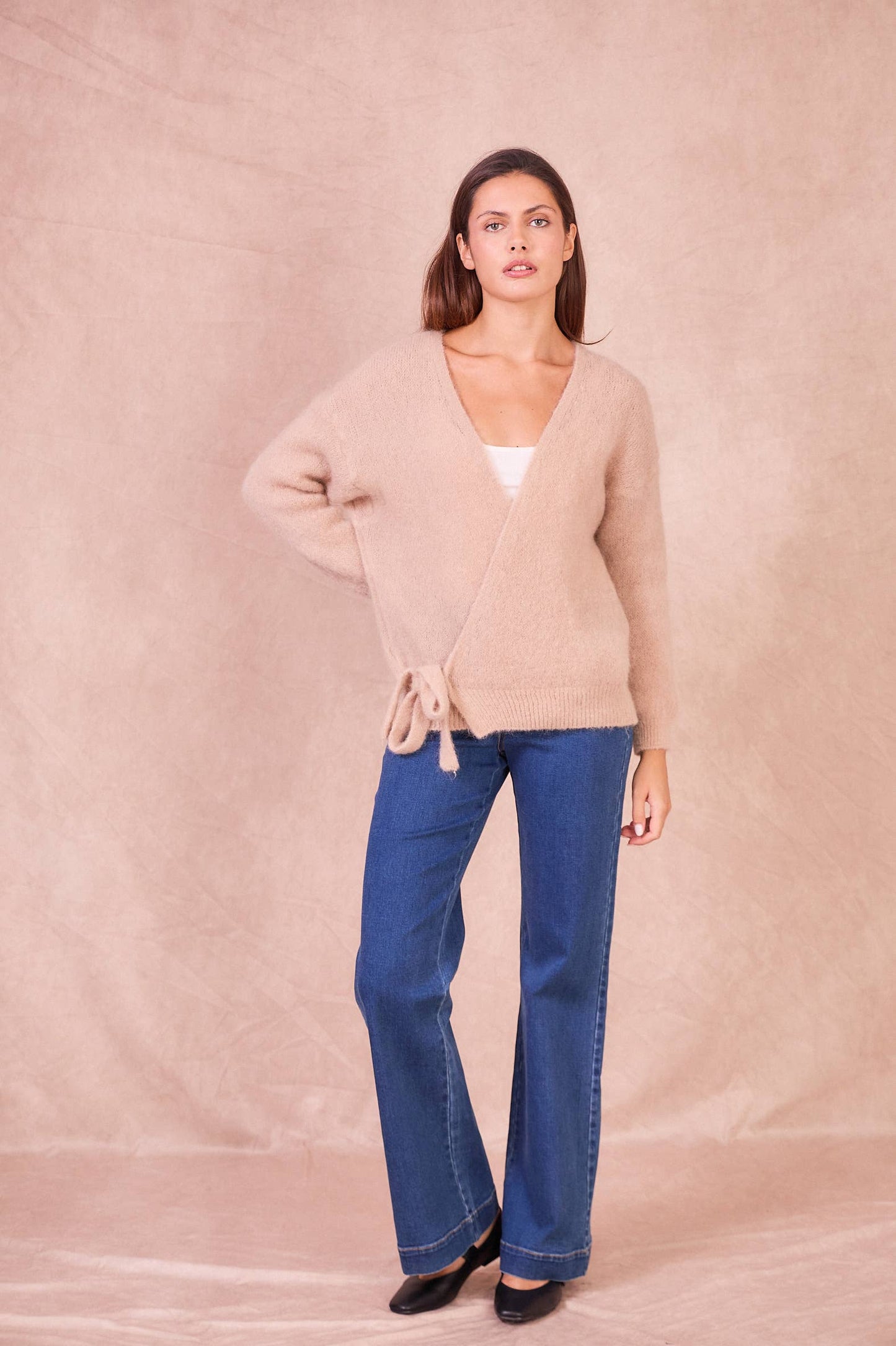 Cardigan Avvolgente in Misto Mohair