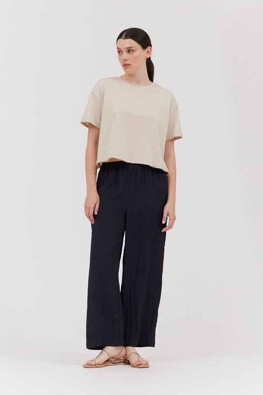 Pantaloni in tessuto stropicciato