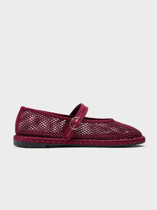 Ballerine Mary Jane da donna in mesh con cinturino a fibbia