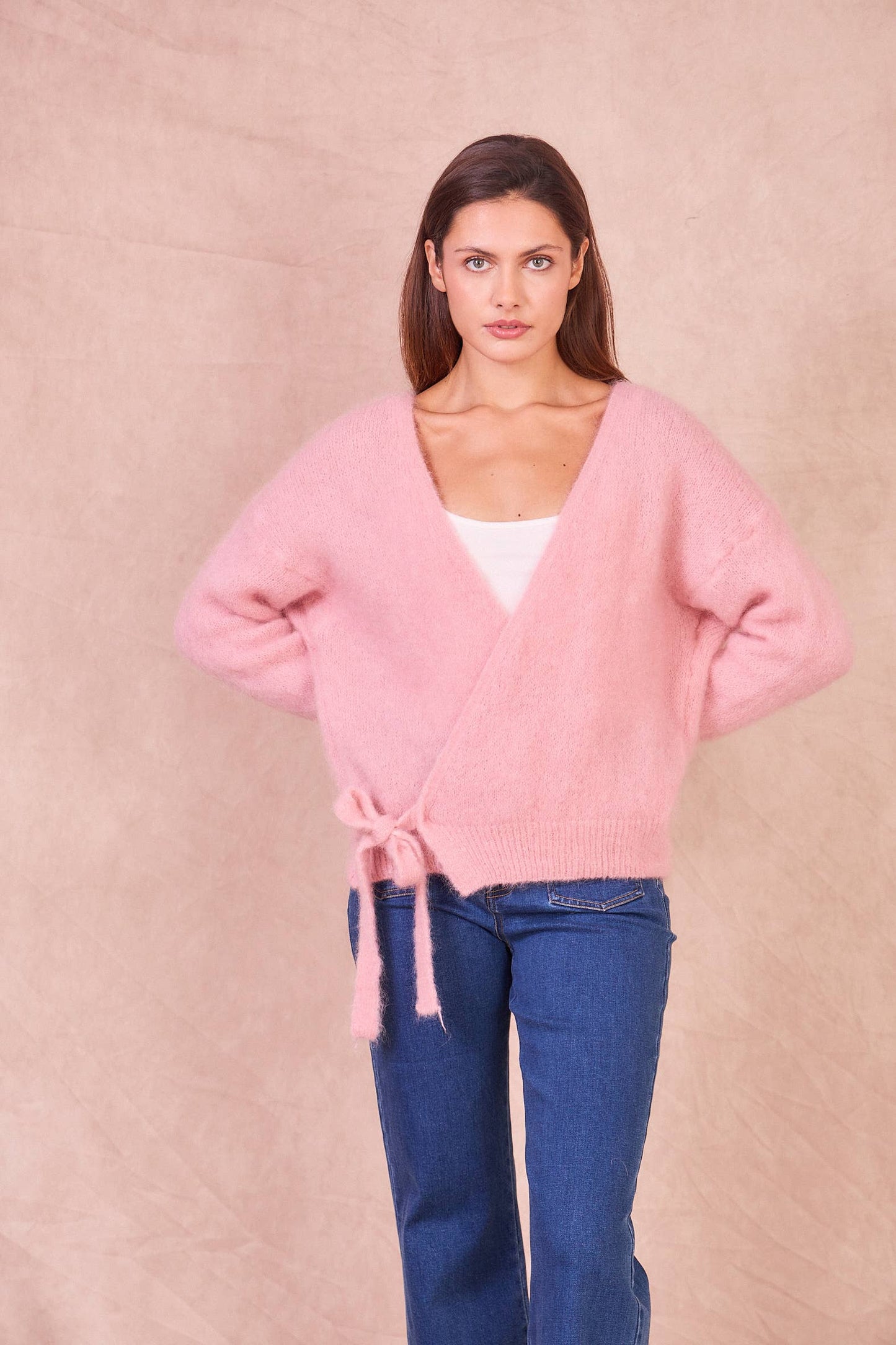 Cardigan Avvolgente in Misto Mohair