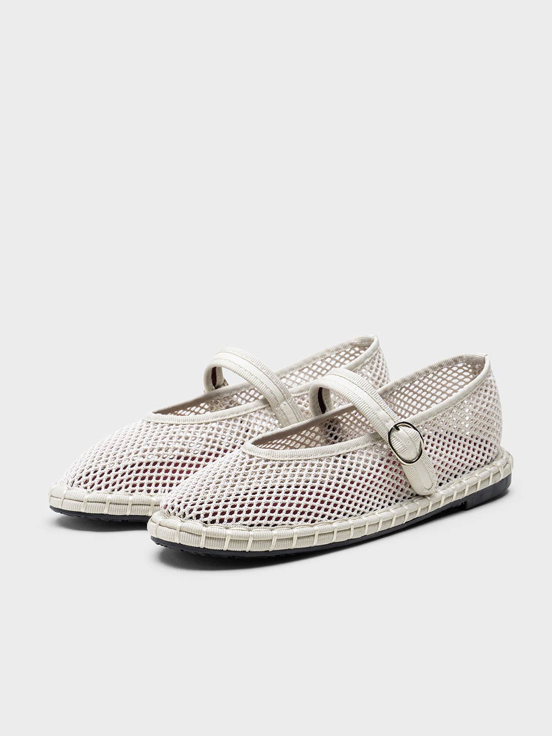 Ballerine Mary Jane da donna in mesh con cinturino a fibbia