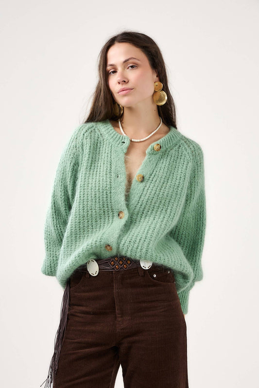 Cardigan in mohair testurizzato