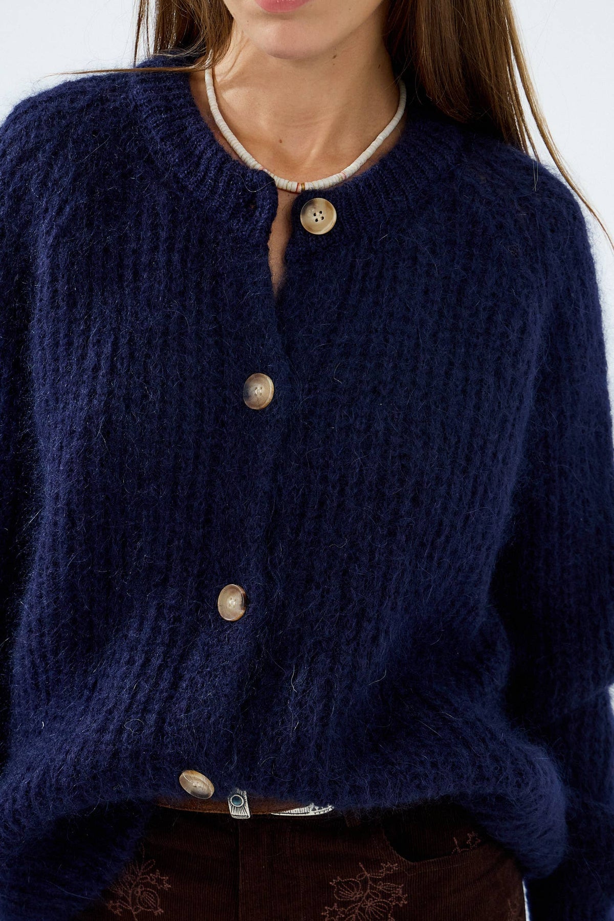 Cardigan in mohair testurizzato