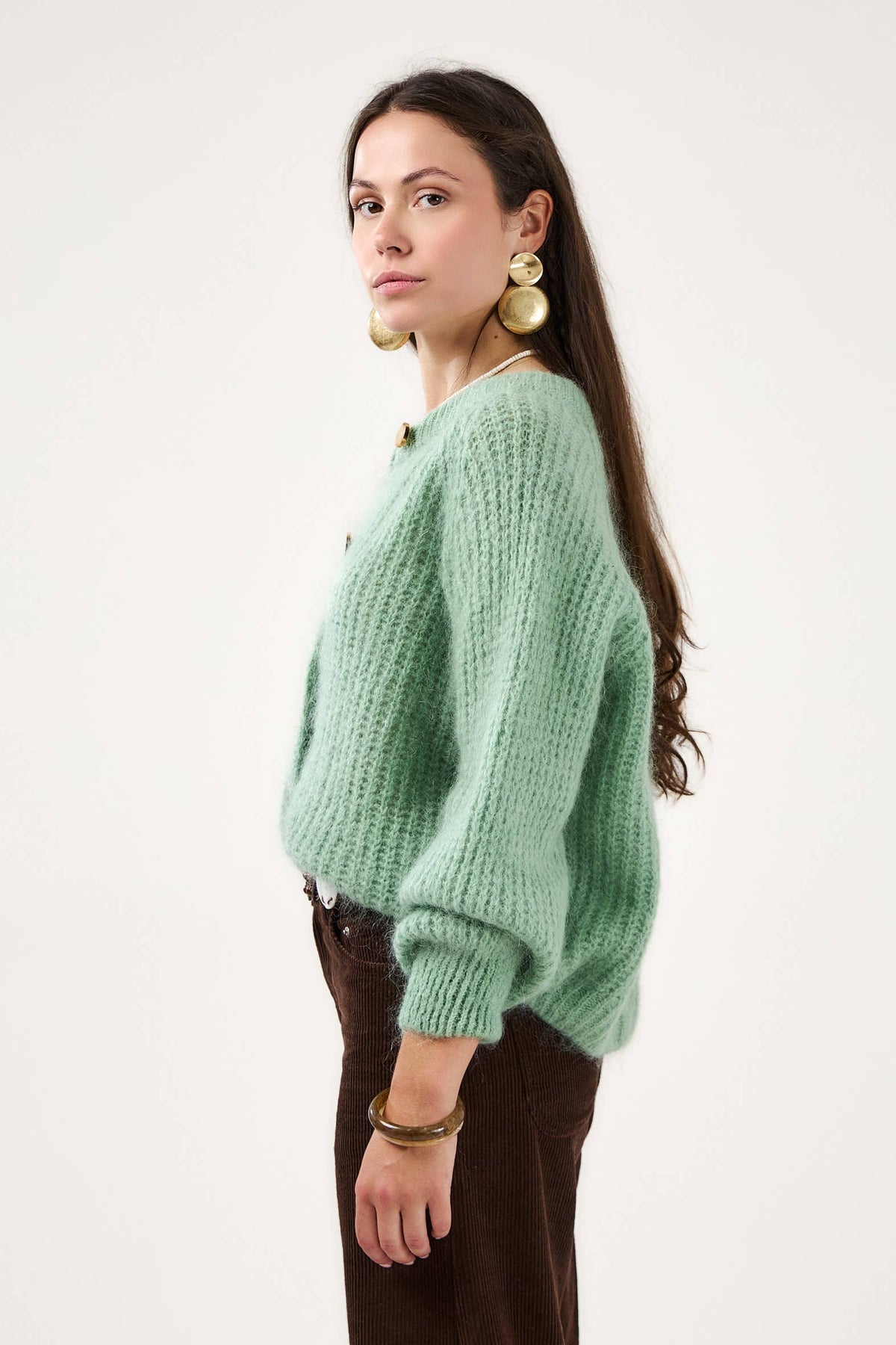 Cardigan in mohair testurizzato