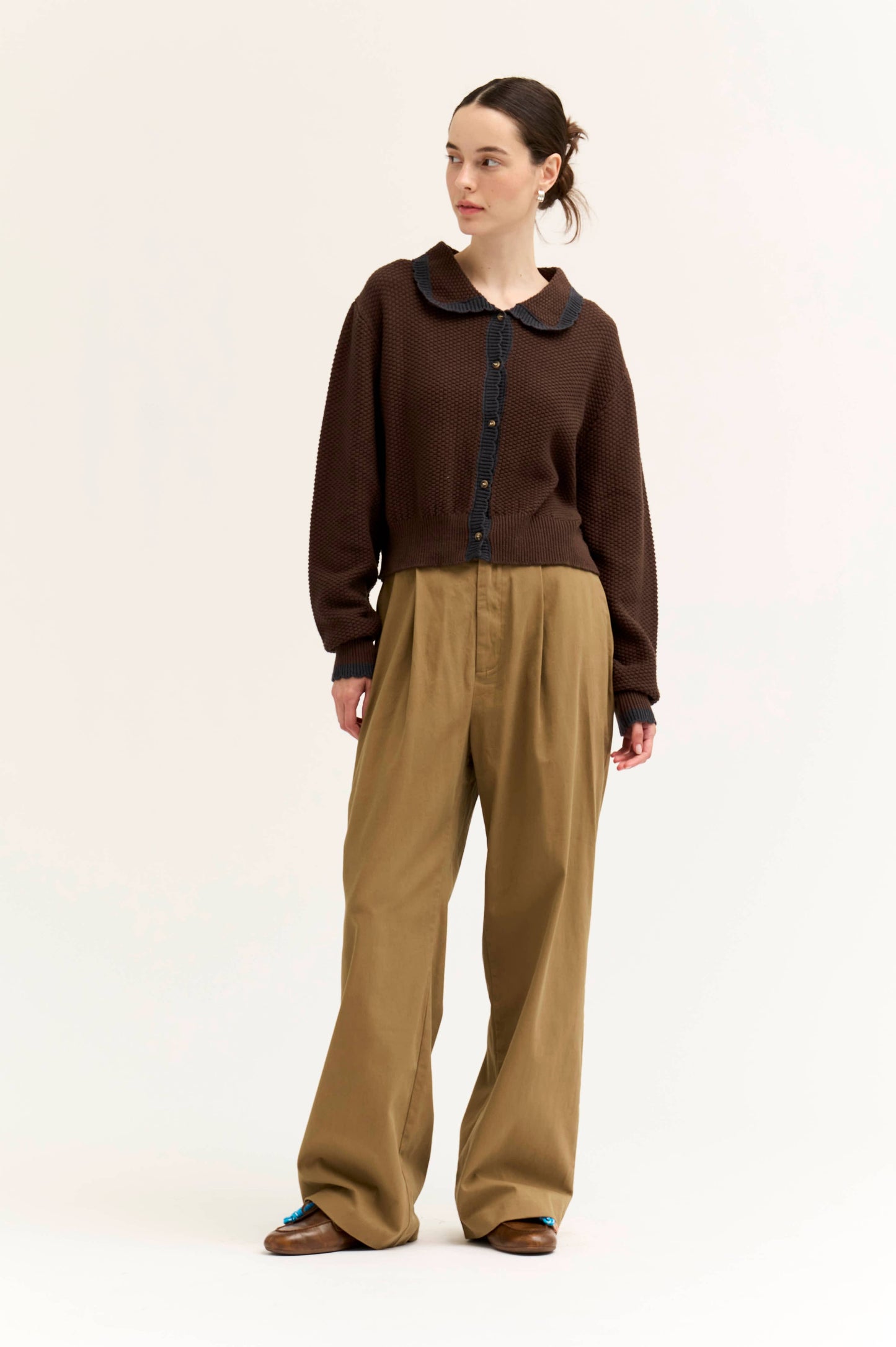 80526 - CARDIGAN CON BORDO SMERLATO