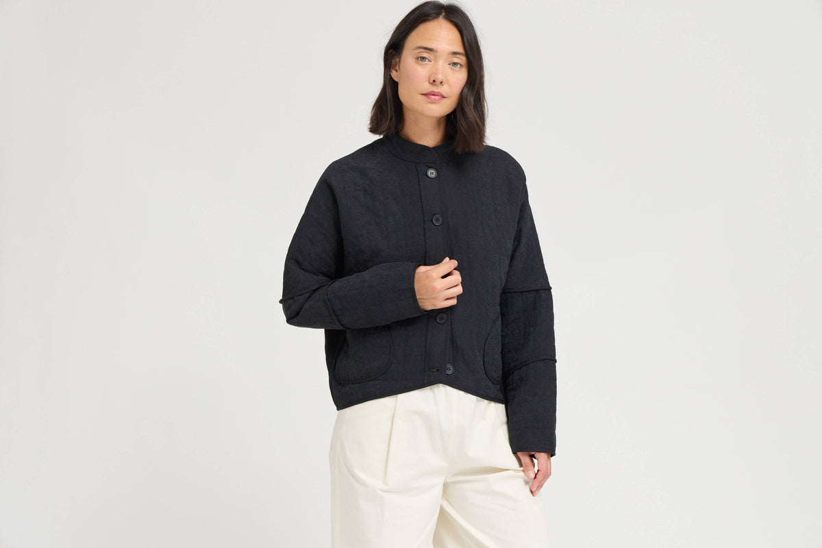 80541 - GIACCA CORTA TRAPUNTATA: Black / Contemporary / L