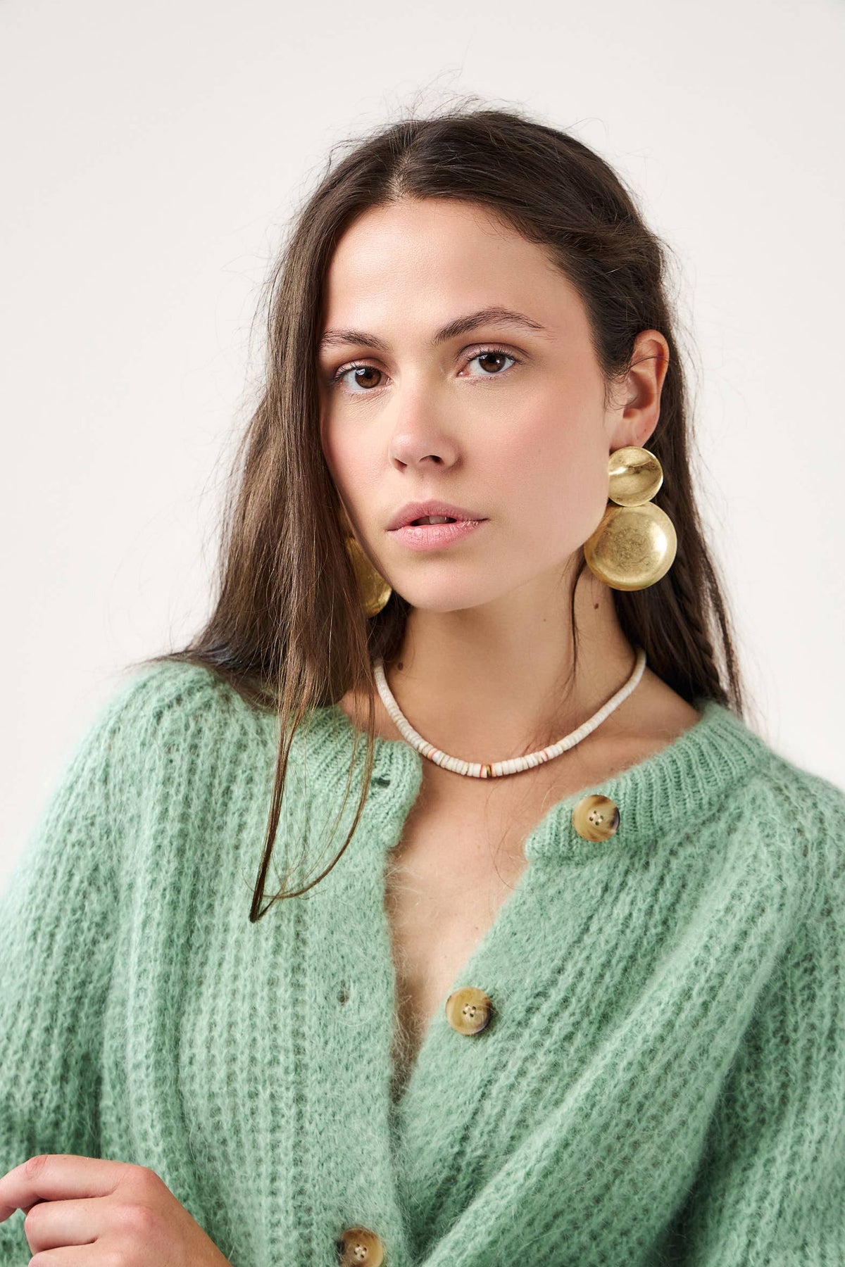 Cardigan in mohair testurizzato