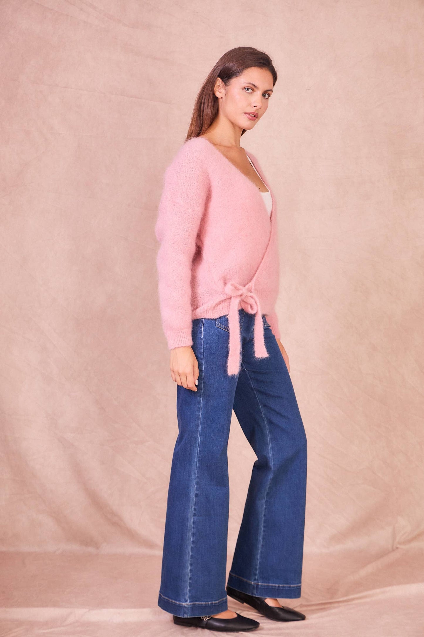 Cardigan Avvolgente in Misto Mohair