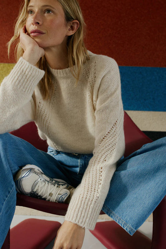 Basic wool knit Ecru