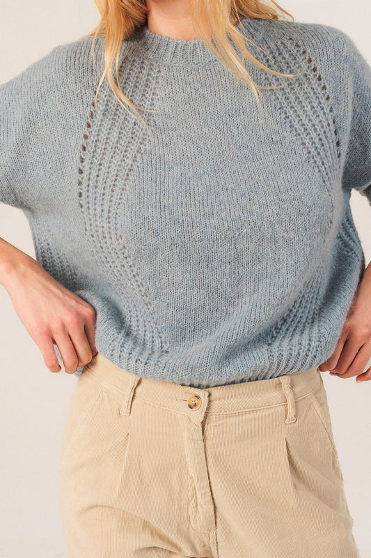 Basic wool knit Azzurro cielo