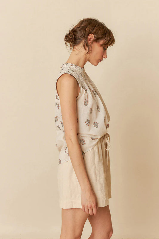 Blusa plissettata in cotone