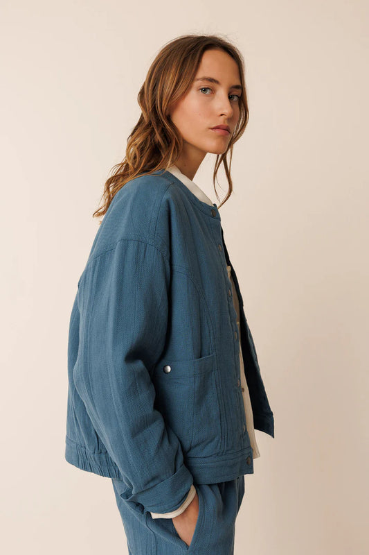 Panama bomber indigo blue