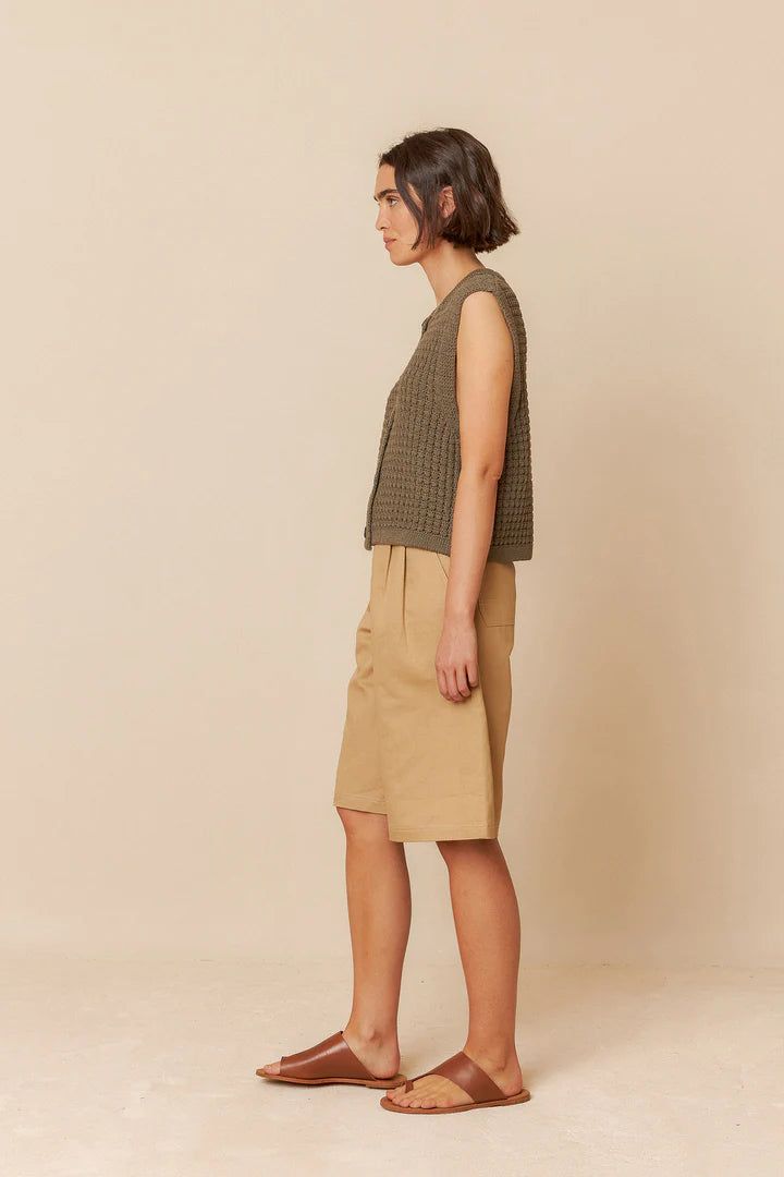 Bermuda in gabardine misto lino