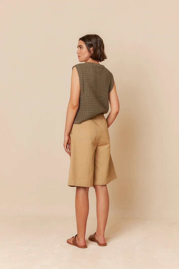 Bermuda in gabardine misto lino