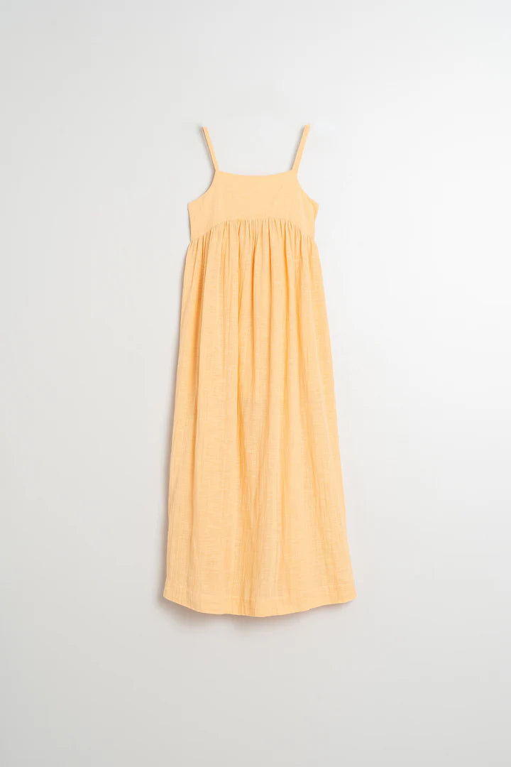 Maxi dress con fiocco giallo tangerine