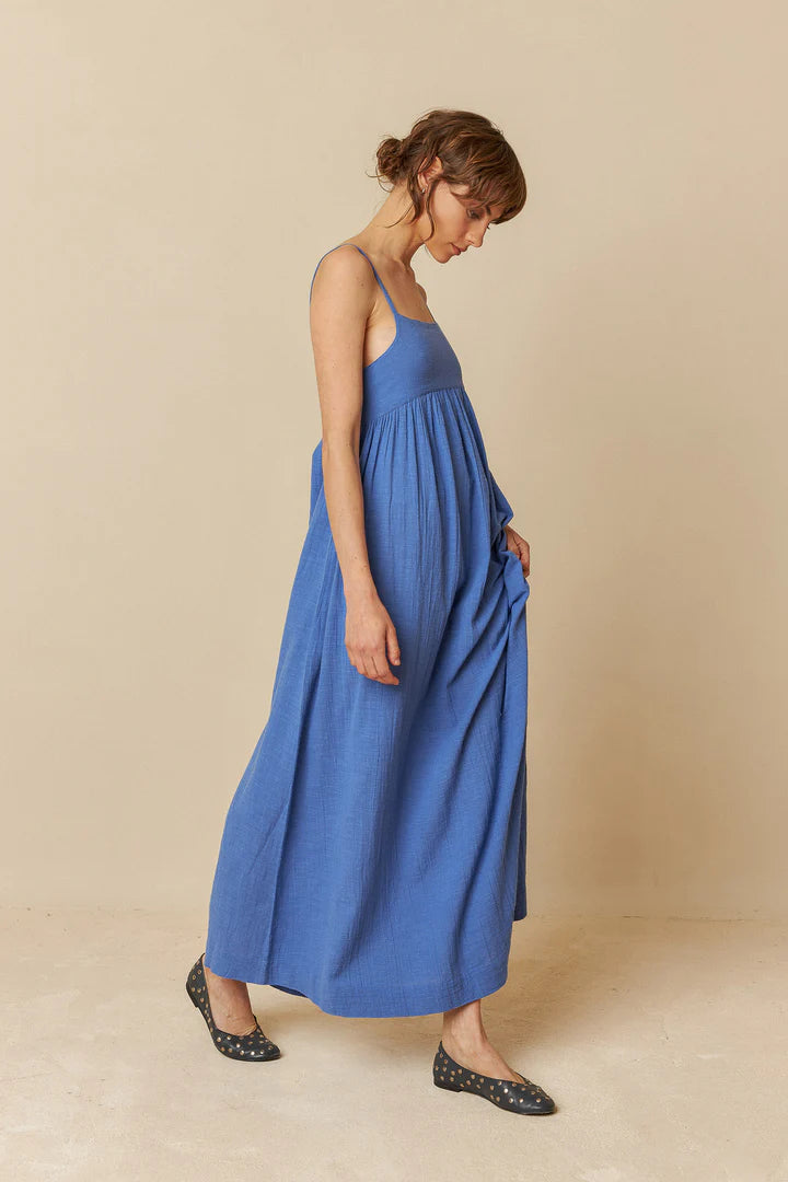 Maxi dress con fiocco blu klein