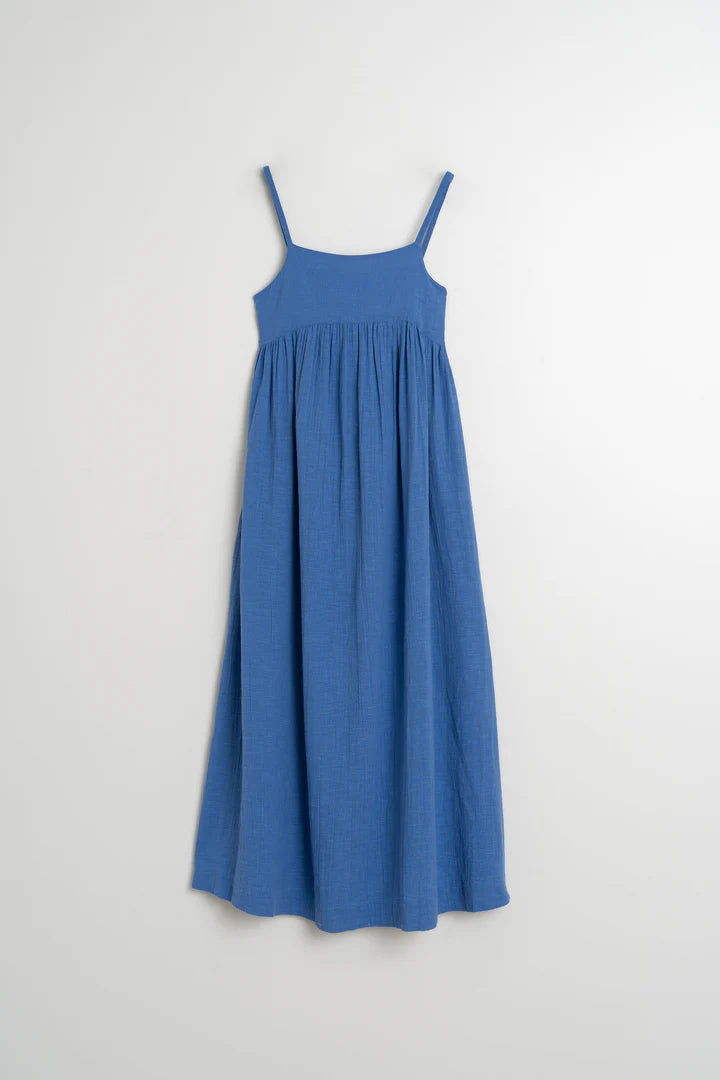 Maxi dress con fiocco blu klein