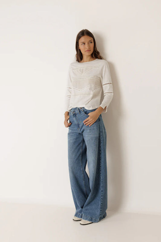 Pant denim wide leg