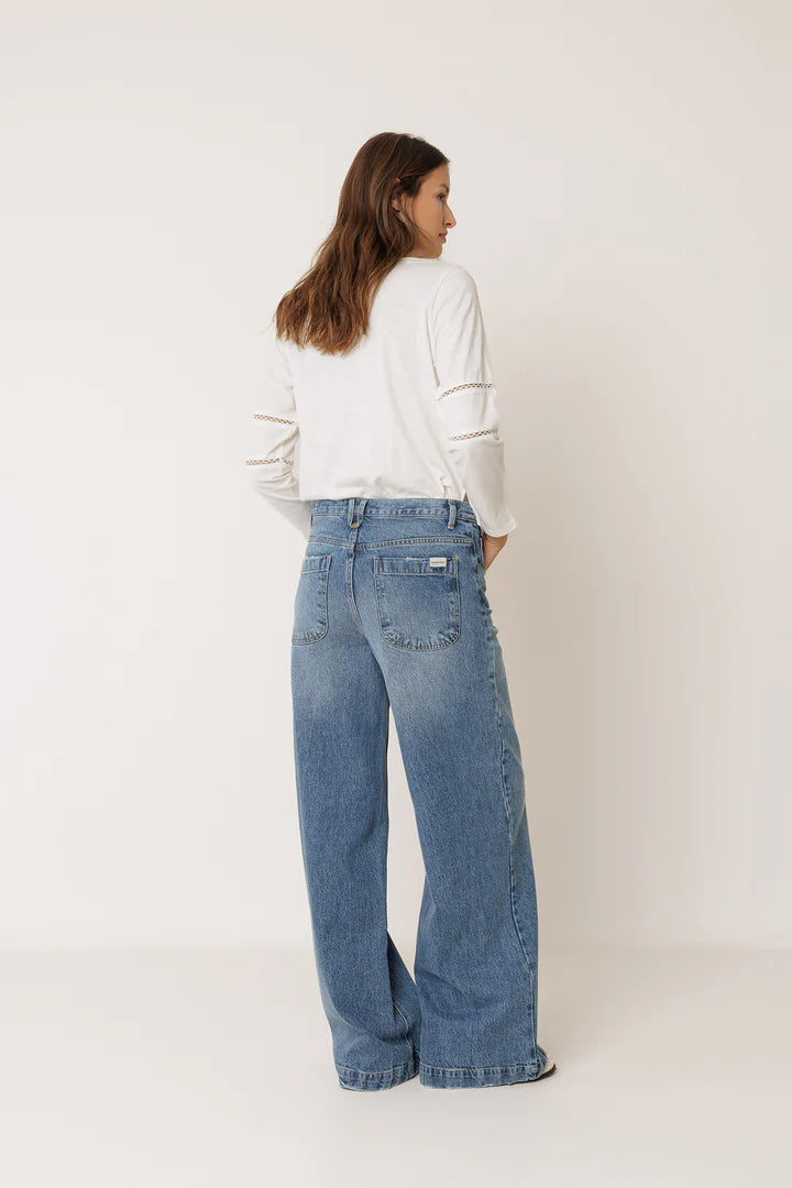 Pant denim wide leg