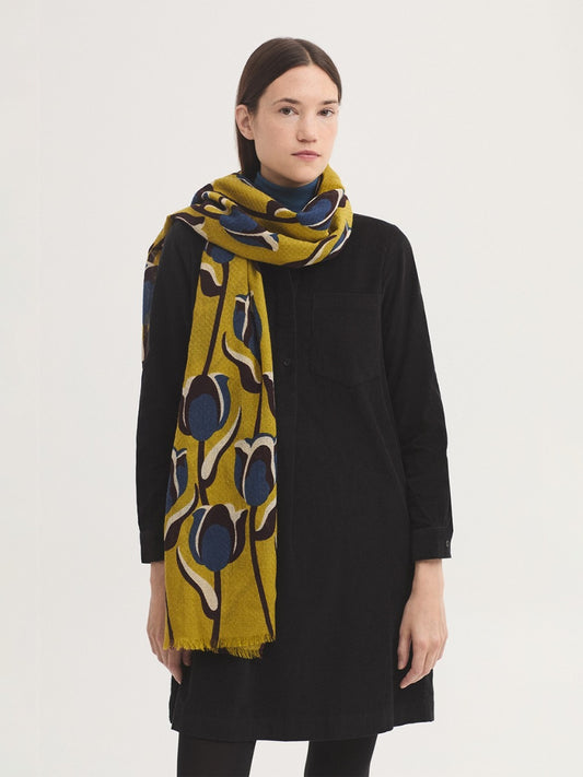 Foulard Big Tulips fondo Giallo