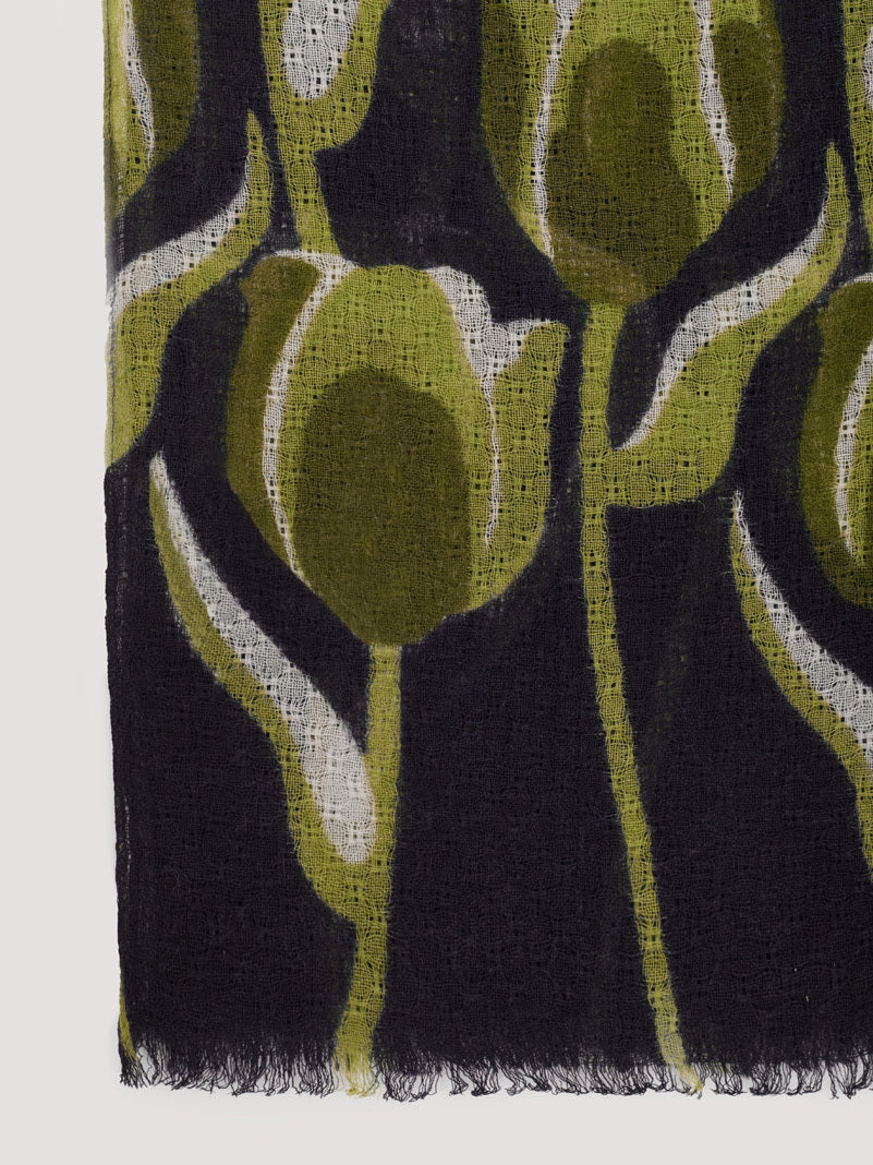 Foulard Big Tulips fondo Navy