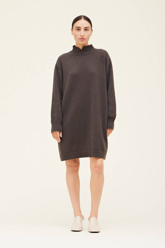 60887 - NECK DETAIL SWEATER DRESS