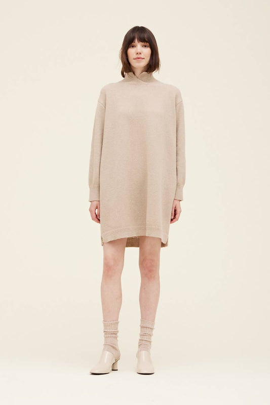 60887 - NECK DETAIL SWEATER DRESS