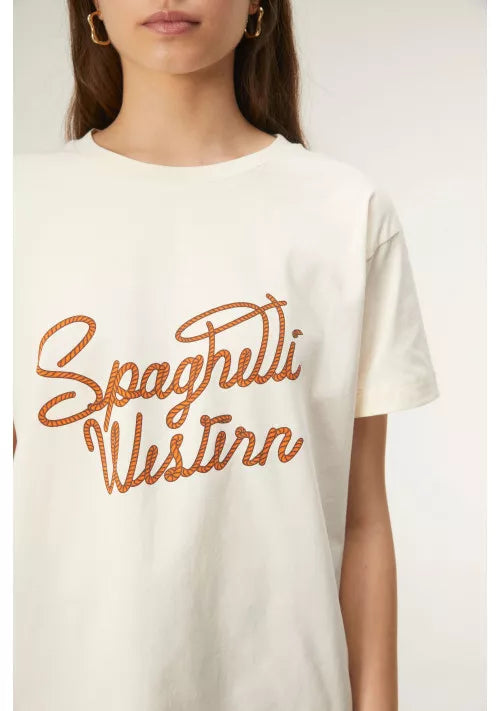 T-shirt a maniche corte con stampa frontale "spaghetti western"